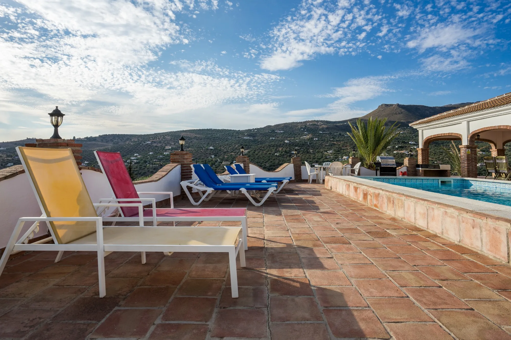 Sun terrace overlooking the hills